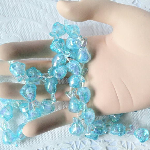 VINTAGE Easter Bunny Necklace-Turquoise-Rabbit - Picture 3 of 3